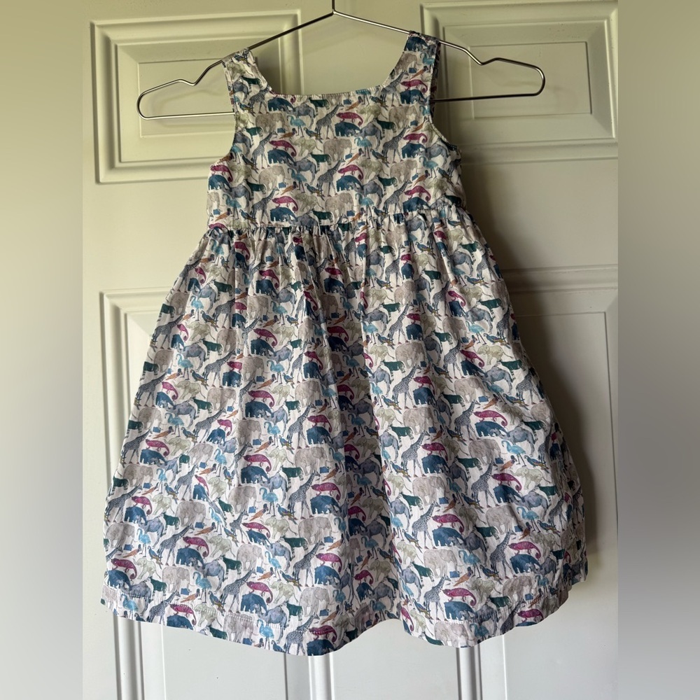 Patachou Girls Cotton Safari Animal Print Sun Dress